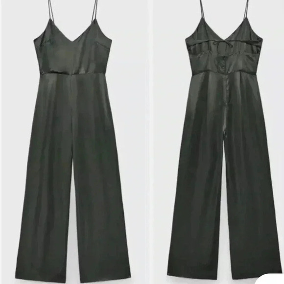 NWT ZARA Satin Effect Jumpsuit - Picture 1 of 4